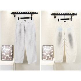 Balenciaga's new vintage-style tie-dye wide-leg denim casual trousers-5433  